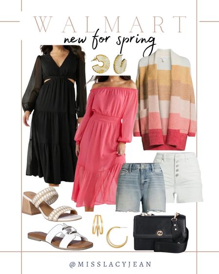 Walmart new for spring includes colorful cardigan, dresses, shorts, sandals, slide sandals, handbag, gold earrings.

Outfit, spring outfit, Walmart finds, new for spring, Walmart fashion

#LTKstyletip #LTKfindsunder50 #LTKitbag