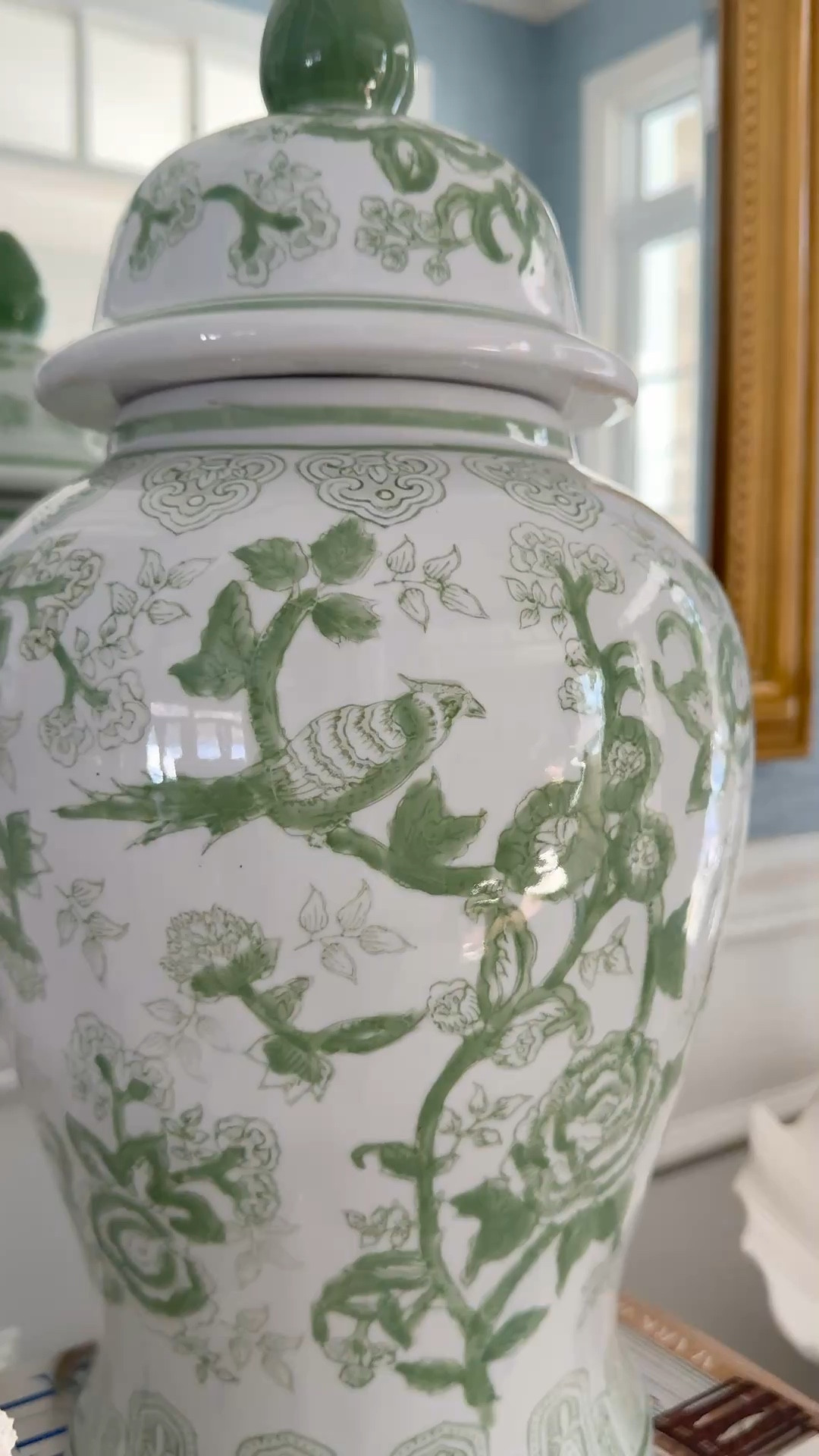 This gorgeous green ginger jar is the perfect addition in our spring entryway! Create a collected, chic look with books, coral sculptures, hurricane lanterns, and gorgeous chinoiserie details

#LTKSeasonal #LTKspringtrends #LTKHome