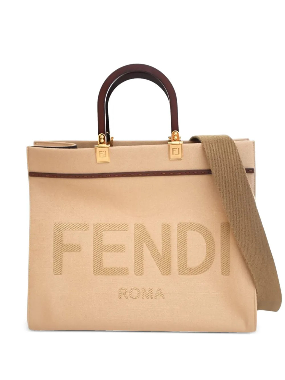 Fendi Pre-Owned 2010-2025 Medium Canvas Sunshine Shopper Tote satchel - Brown | Farfetch Global