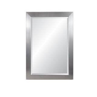 Alpine Art & Mirror Large Rectangle Silver Beveled Glass Contemporary Mirror (41.25 in. H x 29.25... | The Home Depot