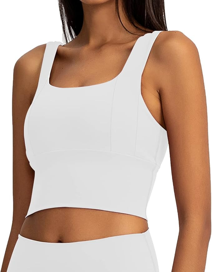 IHOT Womens Workout Longline Padded Sports Bra Yoga Fitness Running Tank Crop Tops Full-Support C... | Amazon (US)