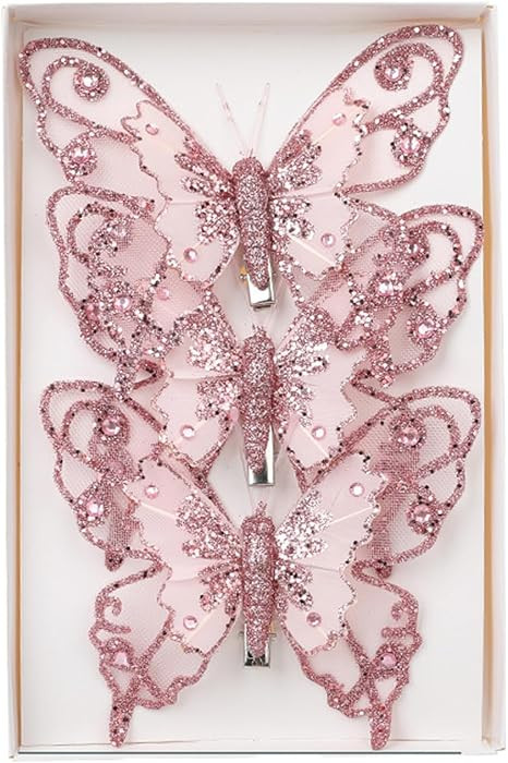 Butterfly Christmas Ornaments Small Cute Christmas Tree Decorations for Indoor Outdoor Unique Hol... | Amazon (US)