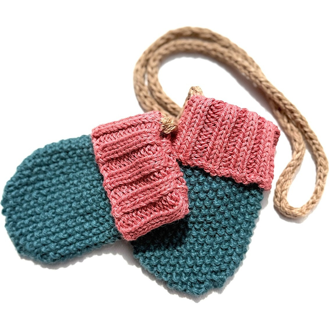 Baby Mittens,Teal, Salmon | Maisonette