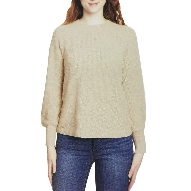 Jessica Simpson Women's Bell Sleeve Soft Rib Knit Top Relaxed Fit Sweater (Cream, Small) | Walmart (US)