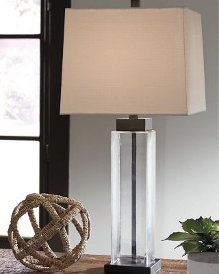 Alvaro Table Lamp (Set of 2), Clear/Bronze Finish | Ashley Homestore