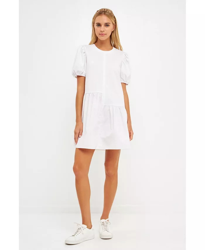 Women's Knit Woven Mixed Dress | Macys (US)