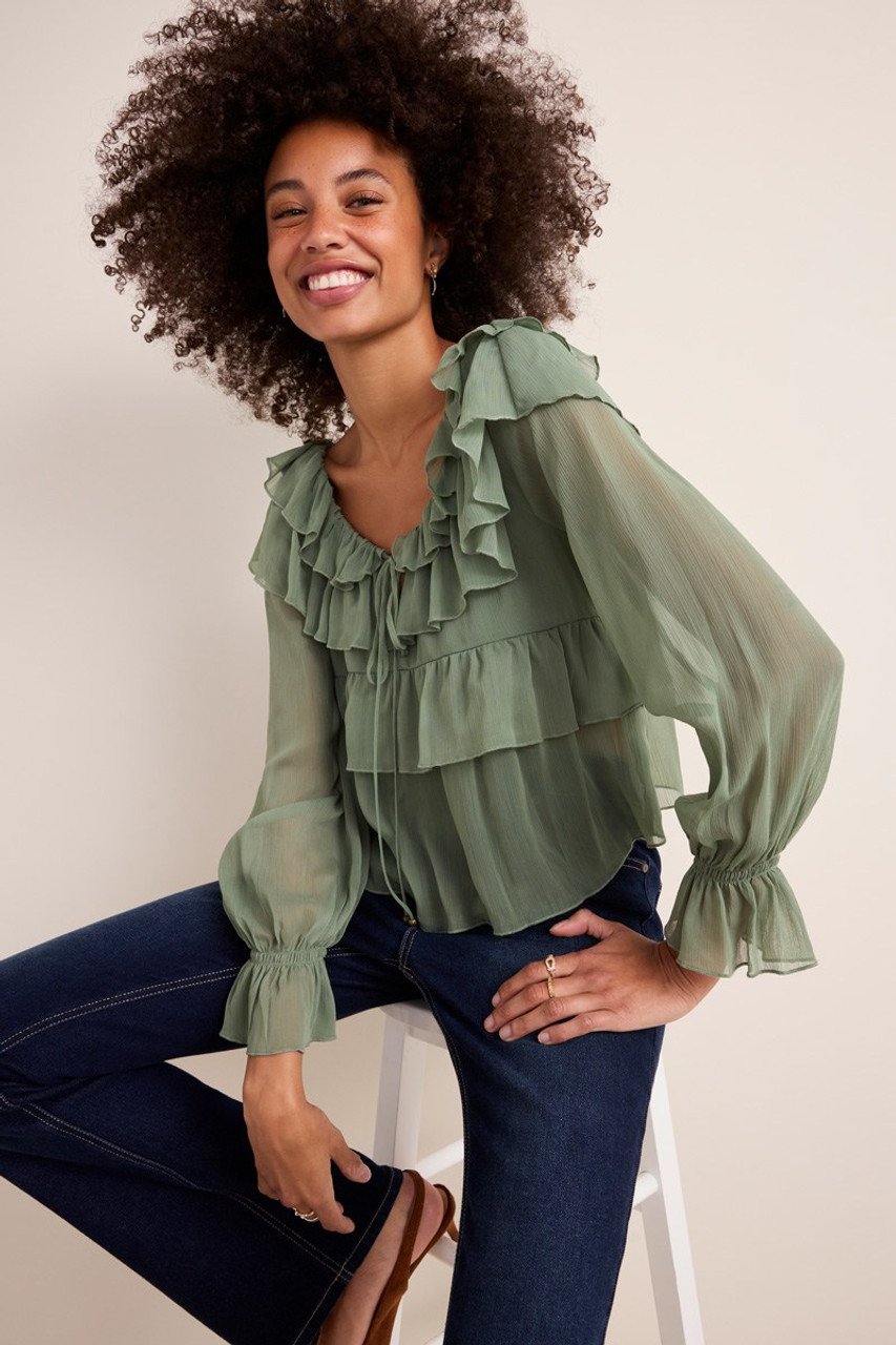 Carmella Ruffle Tiered Blouse | Francesca's