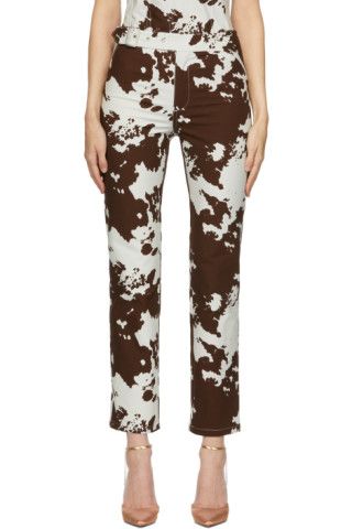 Brown Cow Print Lou Trousers | SSENSE