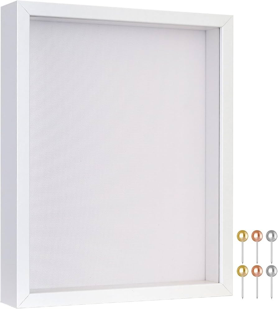 Califortree 8x10 Shadow Box Frame with Soft Linen Back - Metal Push Pins Included, Memory Shadow ... | Amazon (US)