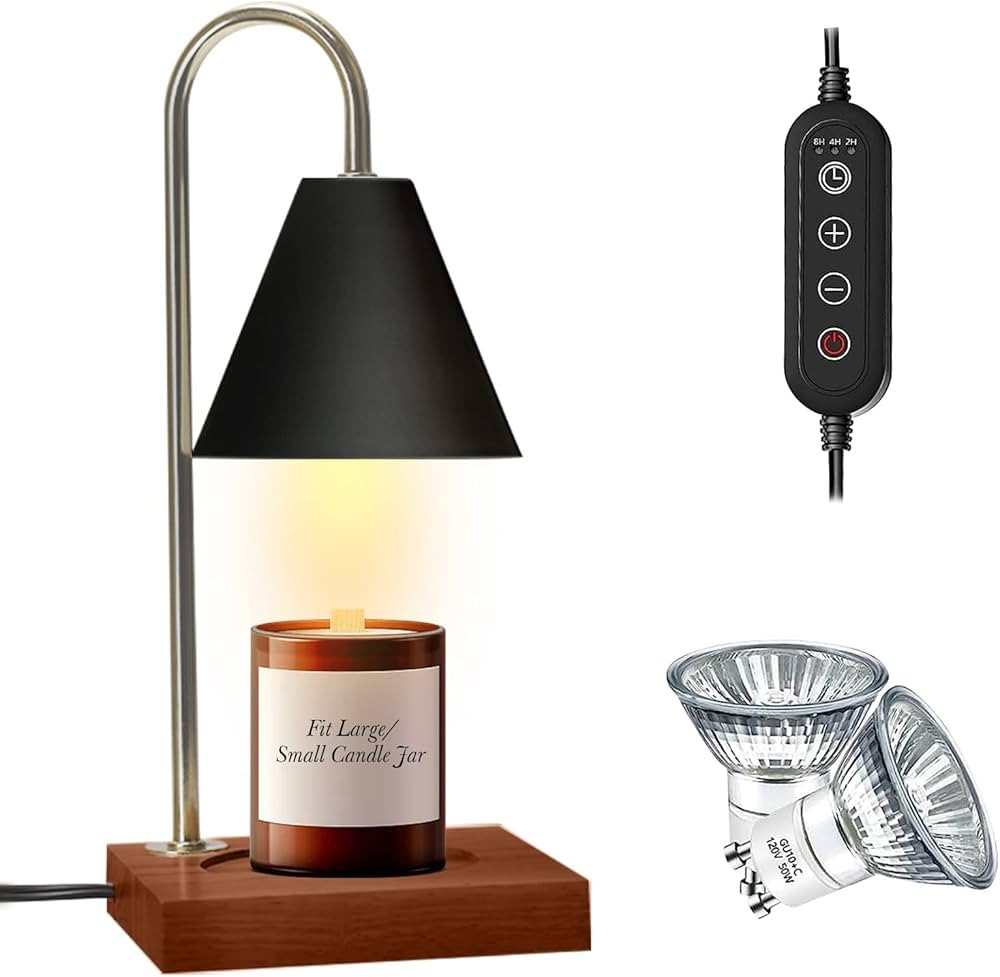 Candle warmer lamp for jar candles dimmable candle wax warmer lamp with timer electric candle war... | Amazon (US)