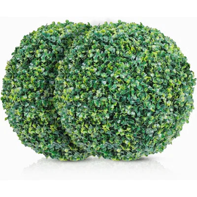 Faux Boxwood Balls 2-Pack - Artificial Topiary for Outdoors or Indoors - Realistic Bushes with Dense Leaves - Waterproof & UV-Protected Fake Plant Sph | Wayfair North America