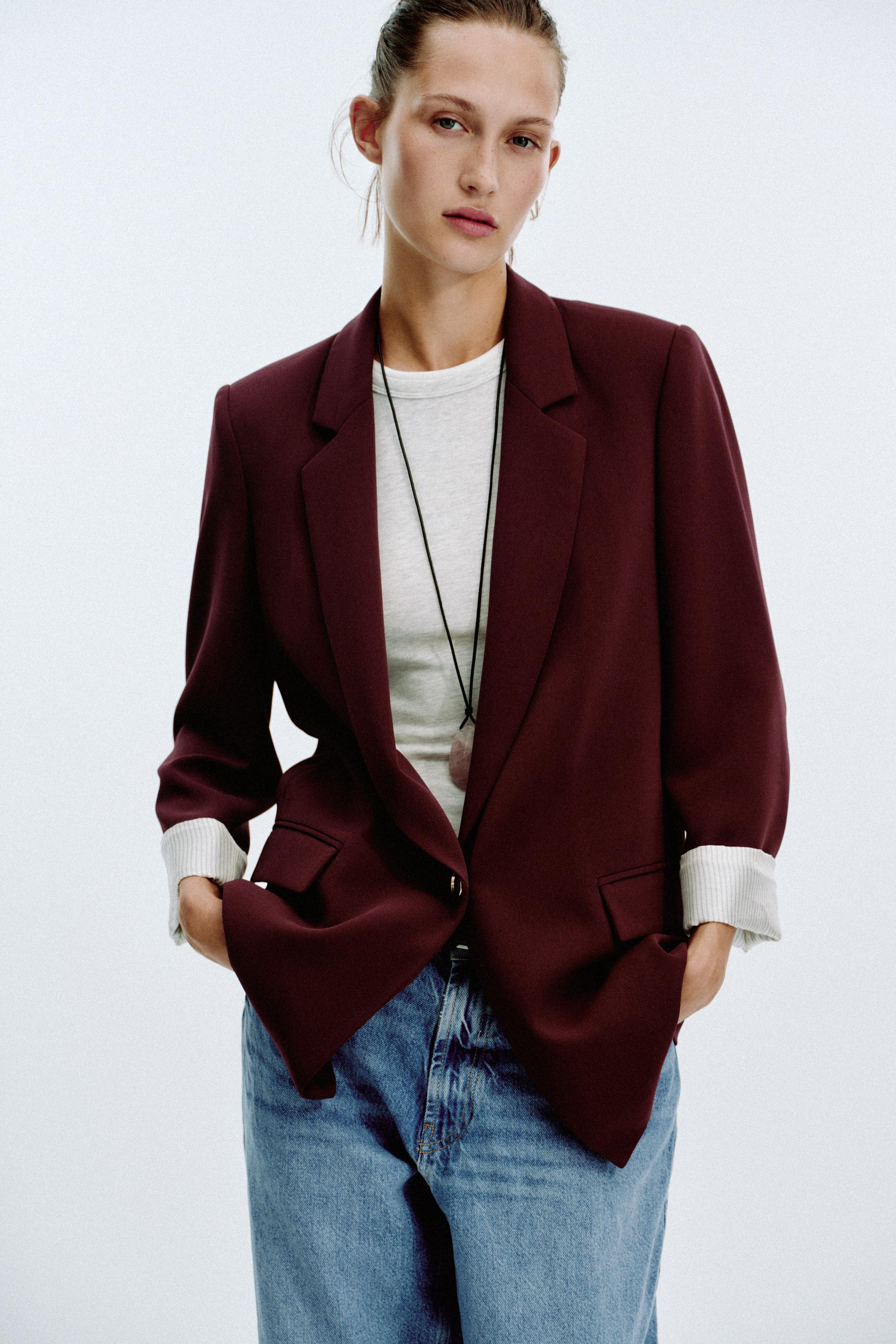 PRINTED CUFF BLAZER | Zara Canada