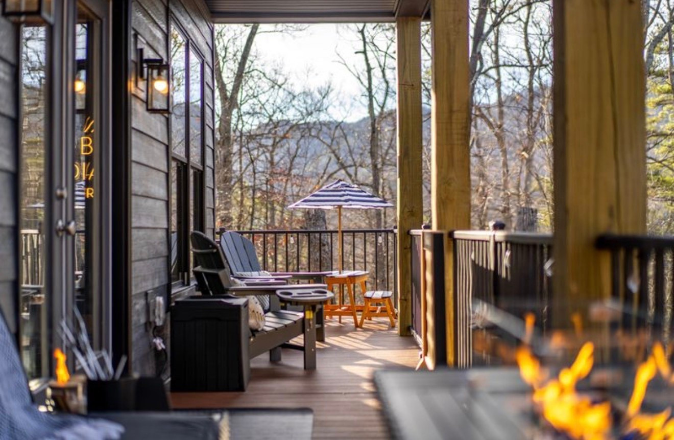 Our favorite spot at the cabin: coffee on the deck with mountain views and the fire going. Linking the pieces that make this space feel extra cozy.

#LTKdayinmylife #LTKTravel