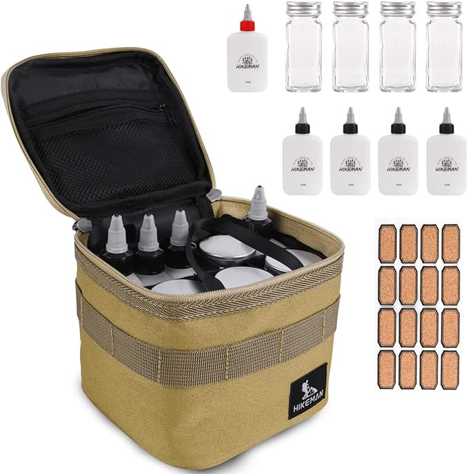 HIKEMAN Camping Portable Spice Set with 9 Spice Containers Pepper & Salt Spice Shakers, Separable... | Amazon (US)