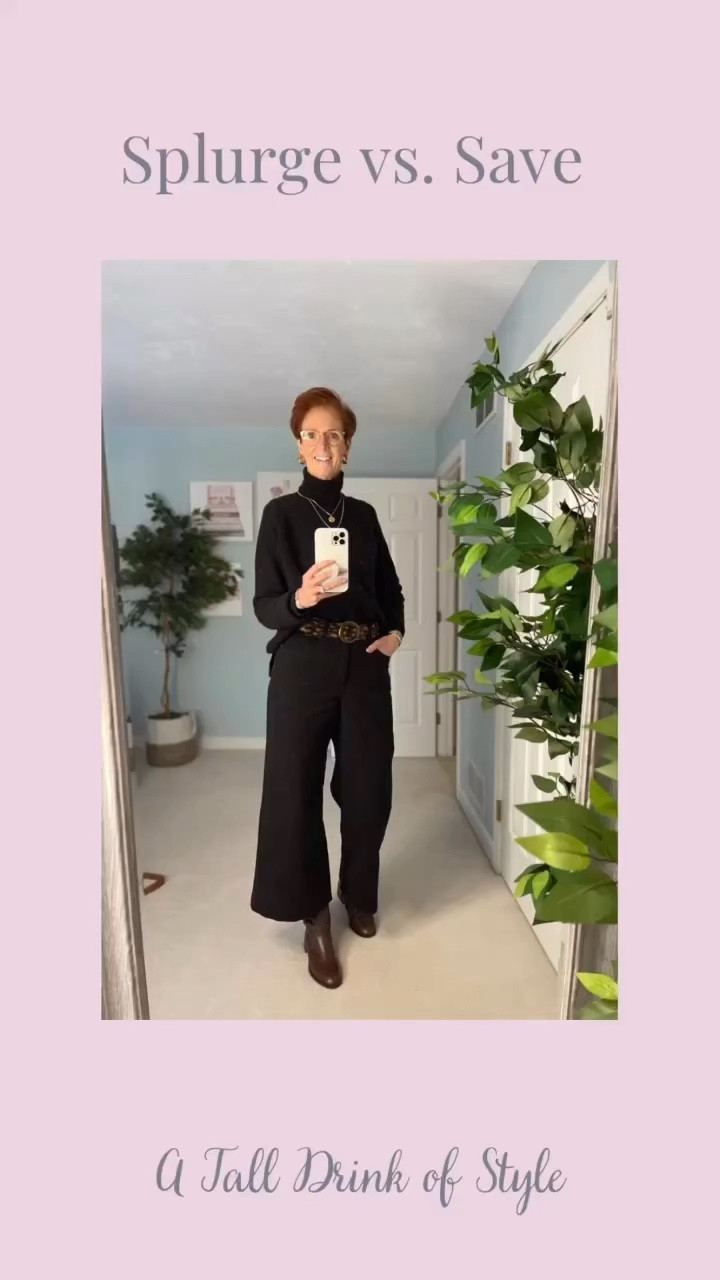 So many ways to style an all black outfit with high end or affordable options.

Black turtle neck, black wide leg jeans, brown boots.

#LTKstyletip #LTKSale #LTKFind