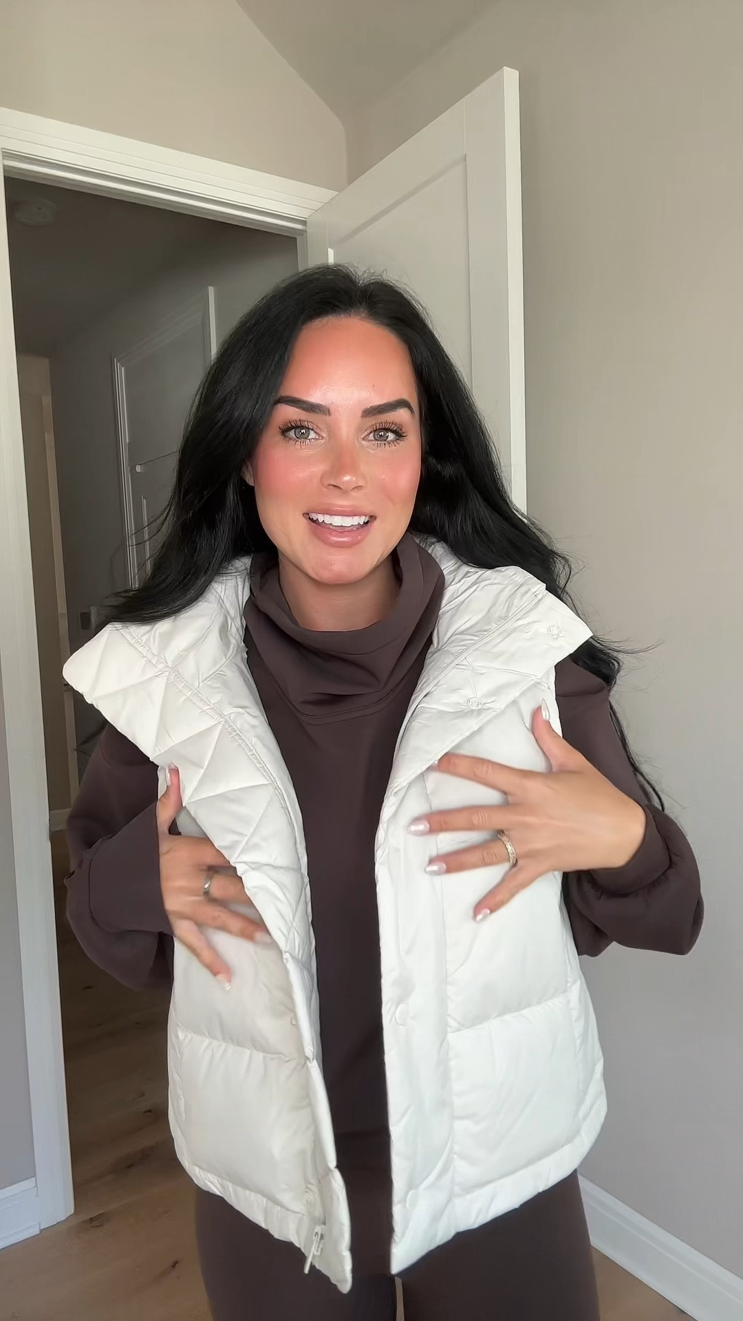 Size 6 pullover
Size 4 vest
Size 4 28” leggings 

#LTKVideo #LTKShoeCrush #LTKU