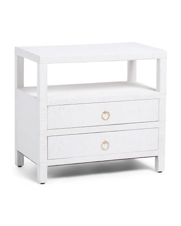 28x16x26 2 Drawer Raffia Side Table | TJ Maxx