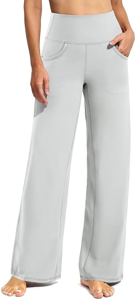 Promover Wide Leg Pants Woman Yoga Pants with Pockets Stretch Loose Casual Lounge Sweatpants Peti... | Amazon (US)