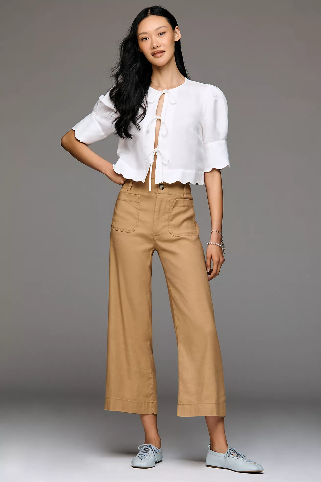 Colette European Linen Stretch Wide Leg Pants | Anthropologie (US)