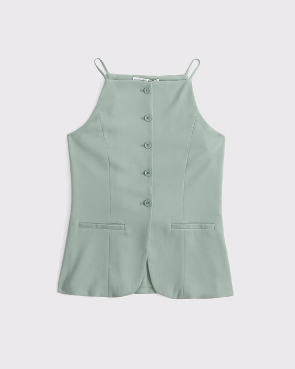Women's High-Neck Suiting Vest | Women's Tops | Abercrombie.com | Abercrombie & Fitch (US)