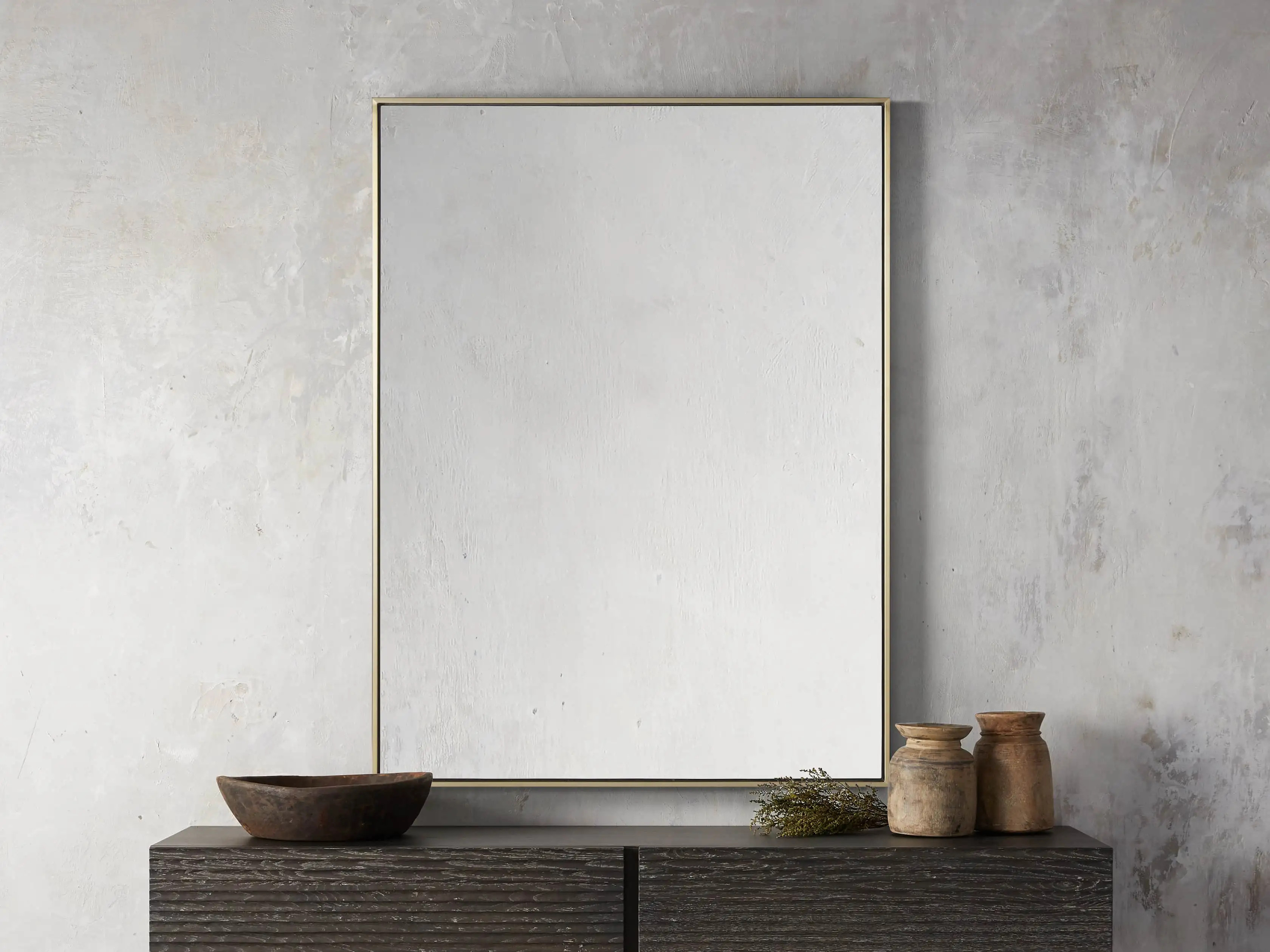 Linnea Wall Mirror in Brass | Arhaus