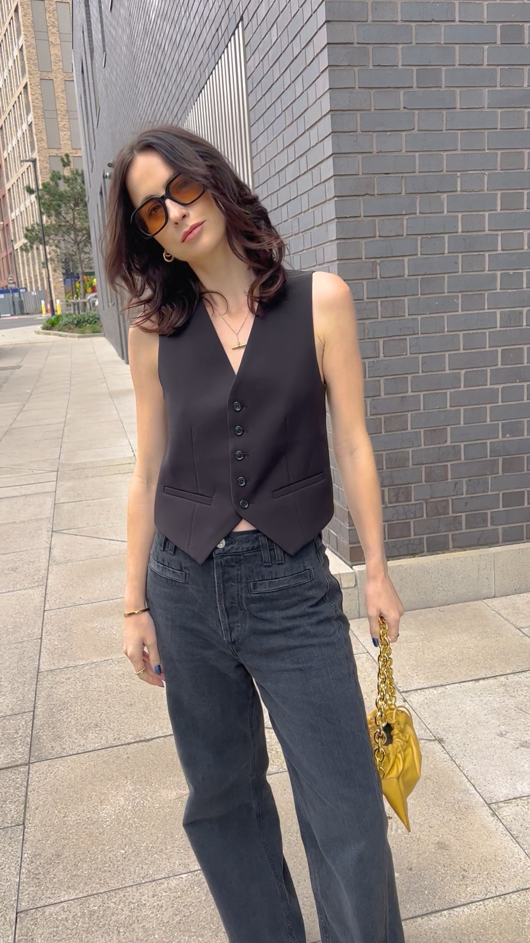 black waistcoat, baggy jeans, wide leg jeans, loafers, gold jewellery, sunglasses, handbag, shoulder bag, gold hoops, daisy jewellery, monica vinader, velvet canyon, the frankie shop, citizens of humanity, arket, astrid & miyu, cos, h&m, & other stories, mango, street wear, office looks, smart & casual looks 

#LTKeurope #LTKSeasonal #LTKstyletip