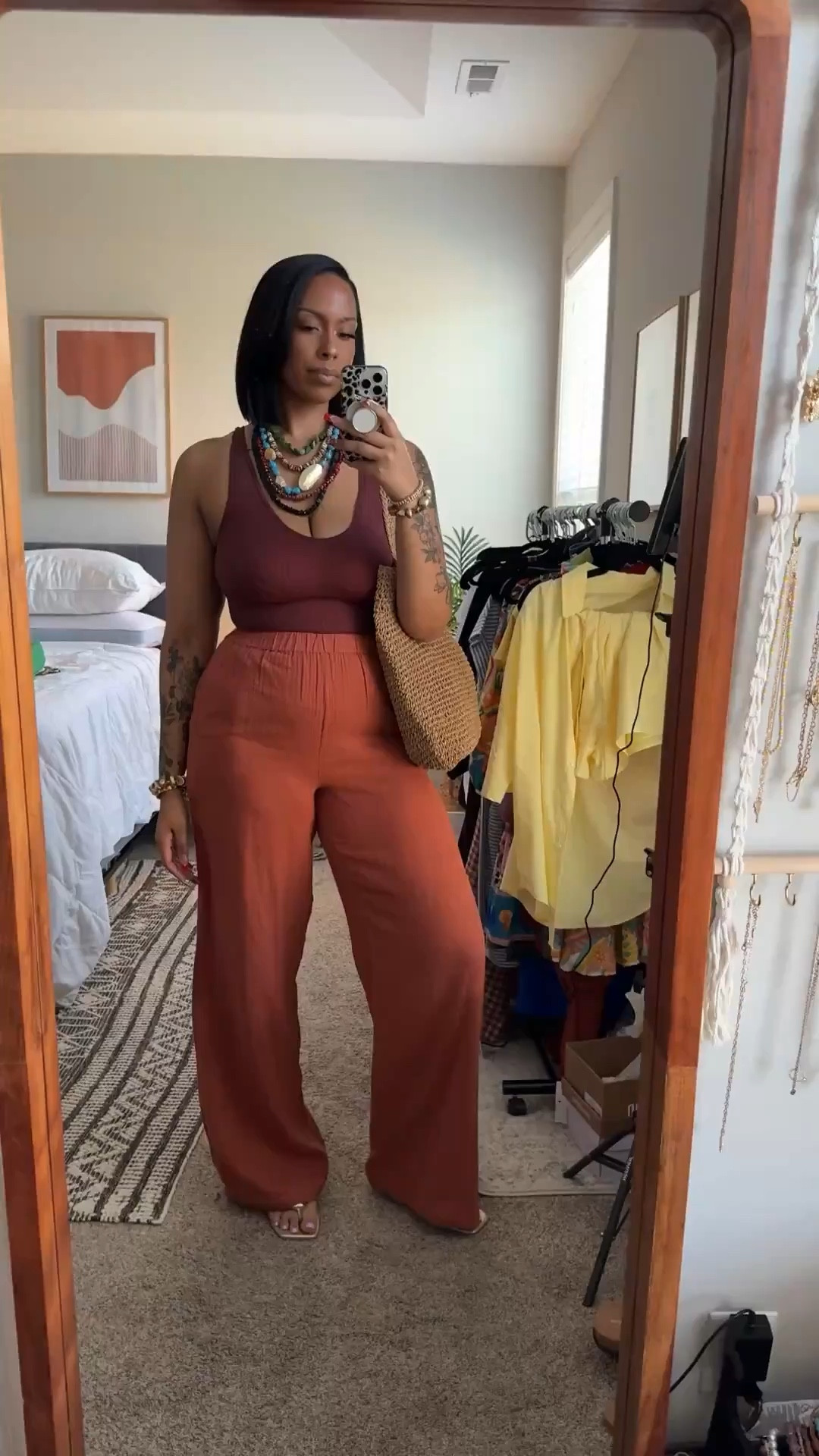 Love this look. Simple but the necklace elevates it. Top comes with built in bra. 

#LTKTall #LTKMidsize #LTKootd