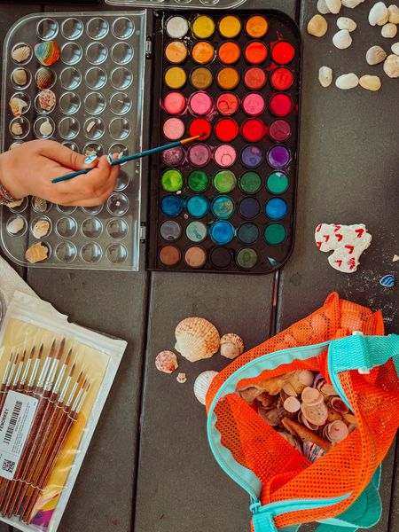 painting seashells with the kids is one of our favorites things to do at the beach. these watercolors + paintbrushes are the best i’ve found to withstand multi use with the kids  

#LTKFamily #LTKTravel #LTKKids