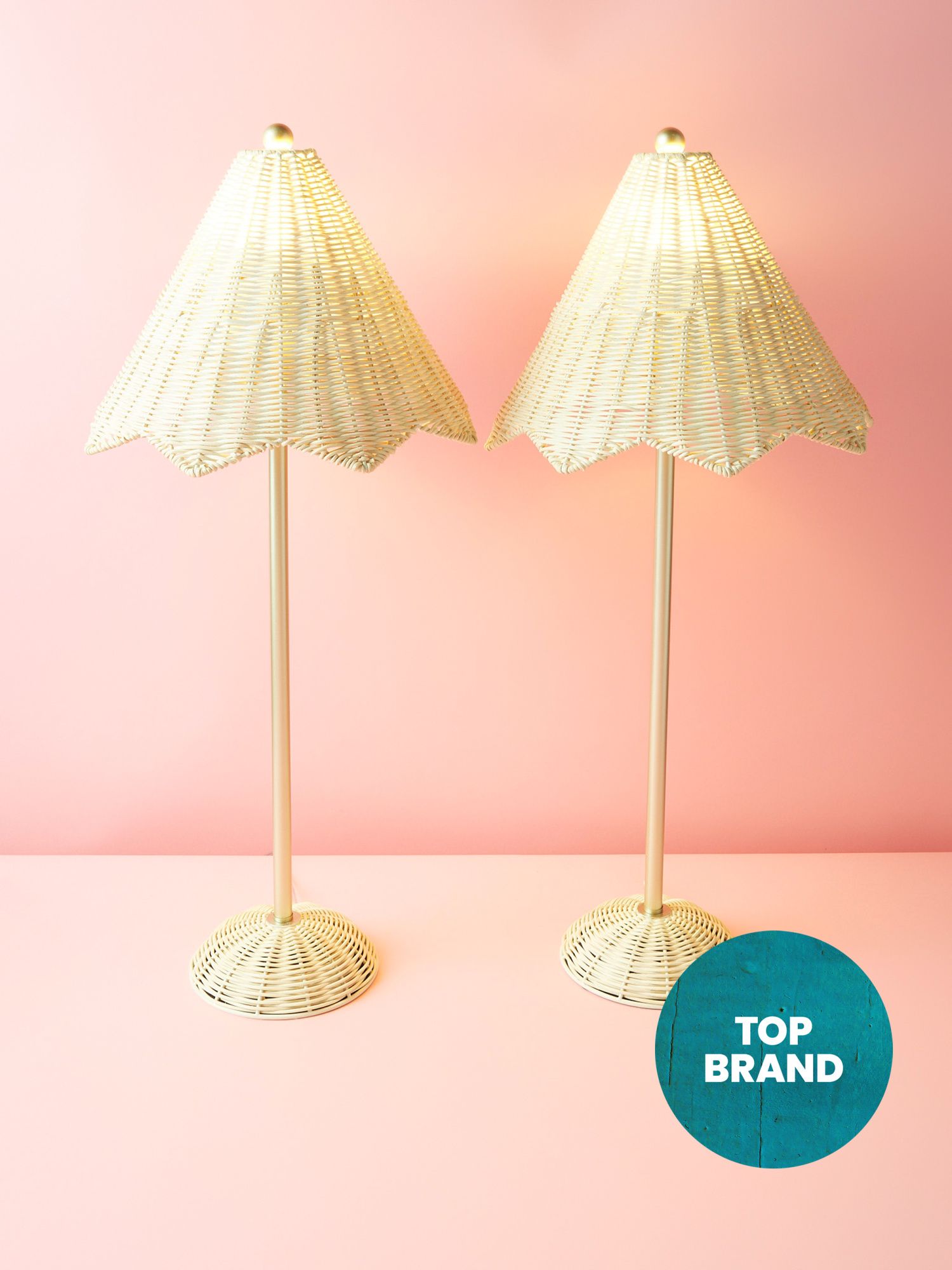 2pk 29in Rattan Scalloped Shade Table Lamps | HomeGoods