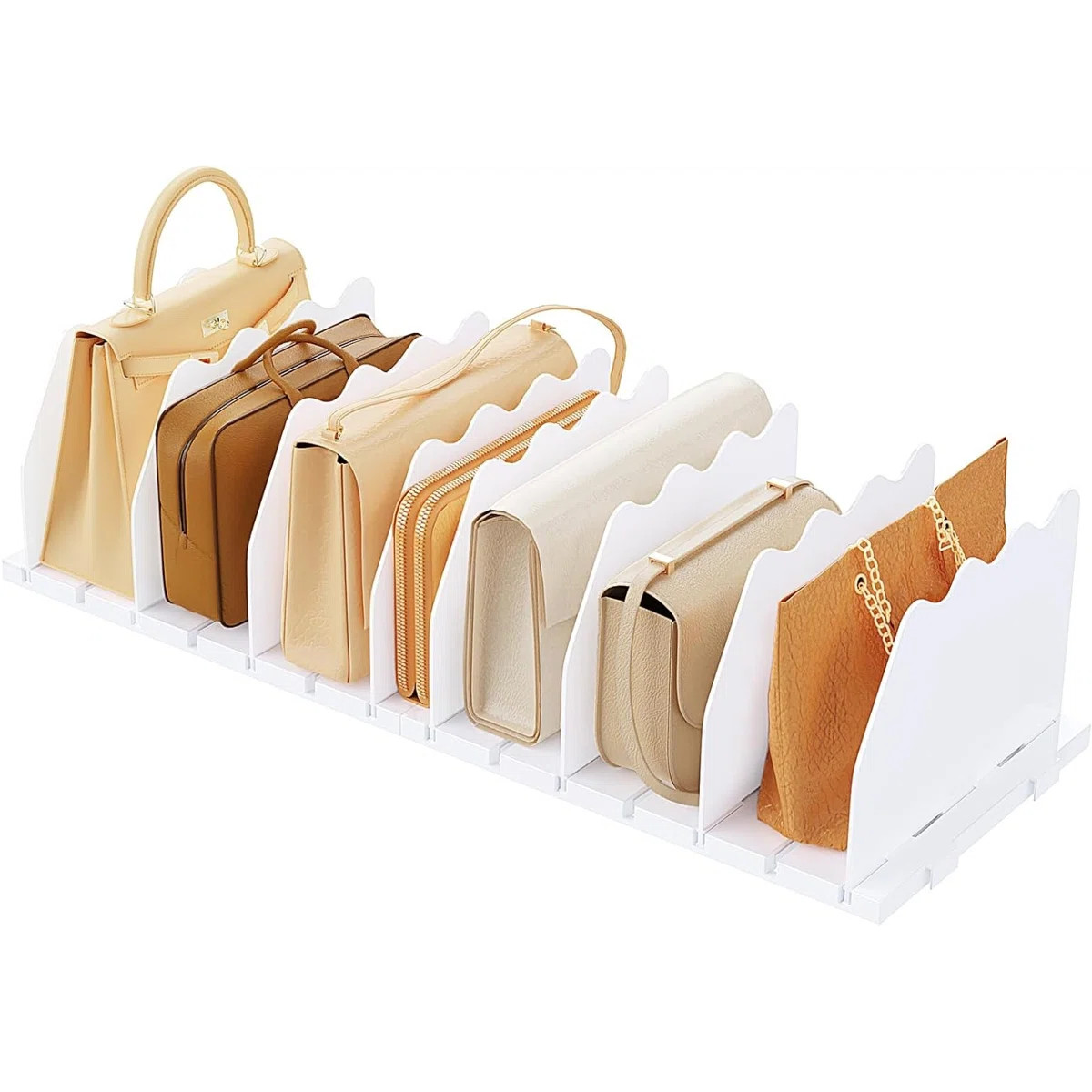 LLMRR Bag & Purse Organizer for Closet, Adjust able Shelf Divider for Closet, Acrylic Handbag Sep... | Wayfair North America