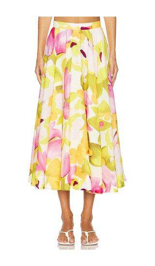 Mirabelle Midi Skirt in Wall Floral | Revolve Clothing (Global)