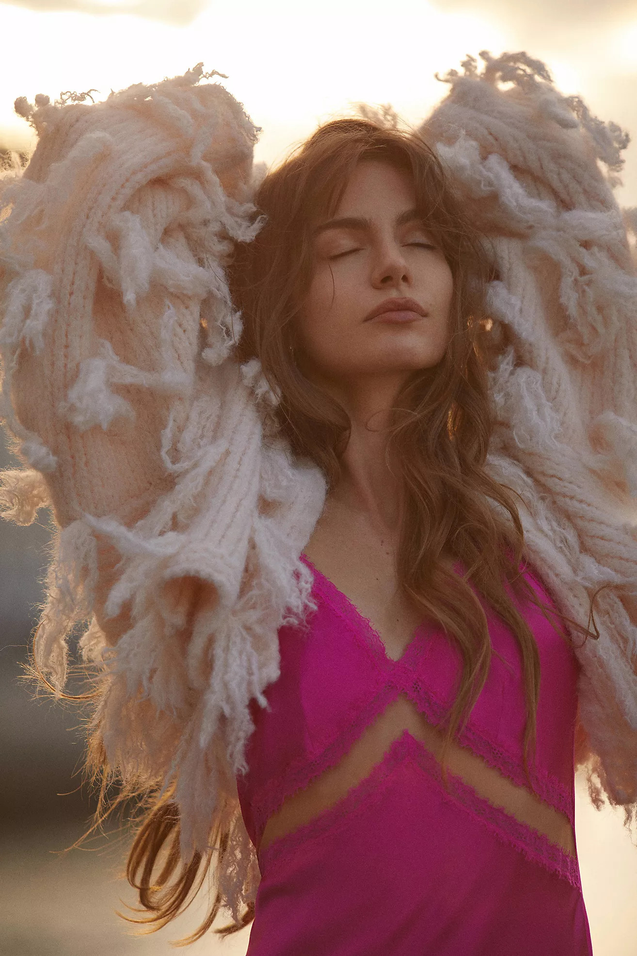 By Anthropologie Knit Fringe Kimono | Anthropologie (US)