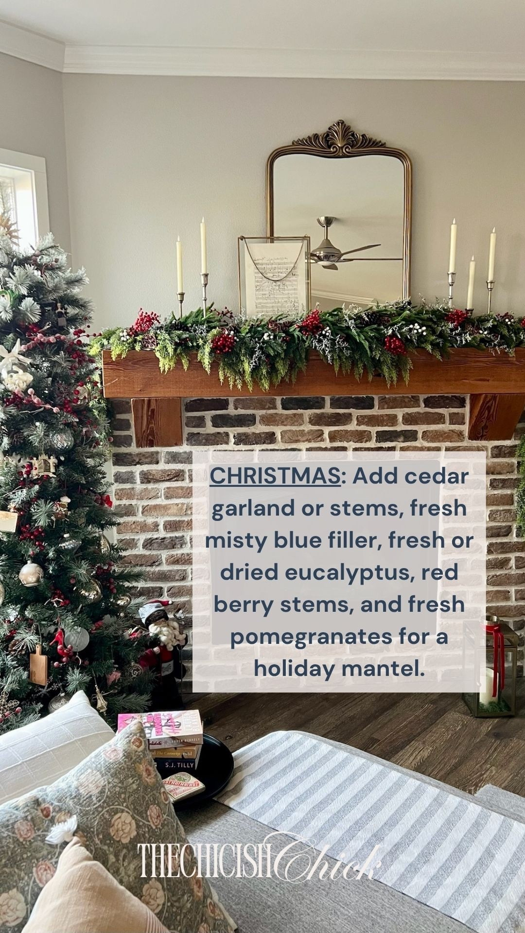 Transition your mantel to Christmas with red berries and pomegranate for a fun pop of color. 

#LTKHoliday #LTKSeasonal #LTKHome