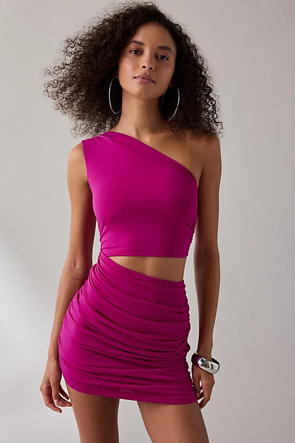 Urban Outfitters UO After Hours Asymmetric Cutout One-Shoulder Mini Dress in Purple, Women's at Urban Outfitters | Urban Outfitters (US and RoW)