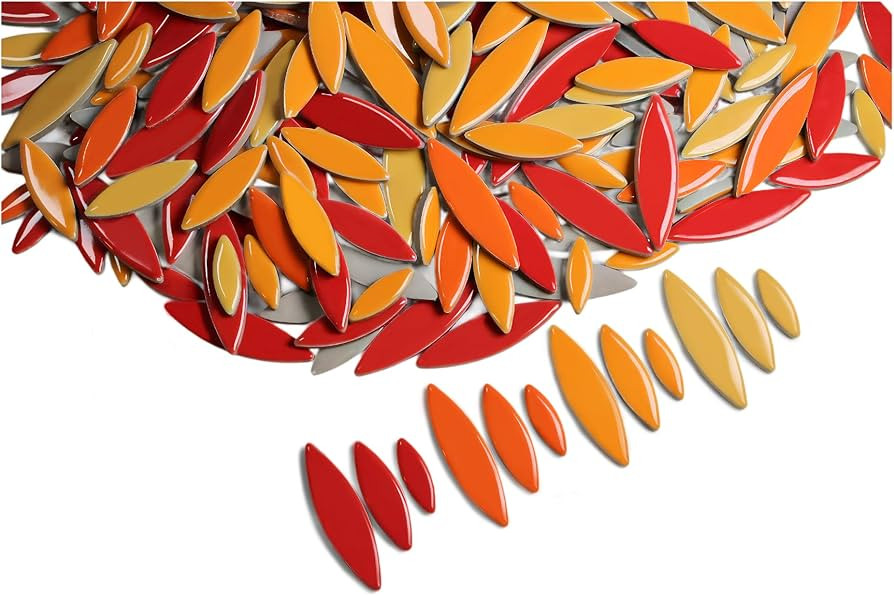 VerzTile Mosaic Tiles for Crafts - Petal Shaped Ceramic Tile Craft Hobbies & Art Projects 39 Colo... | Amazon (US)