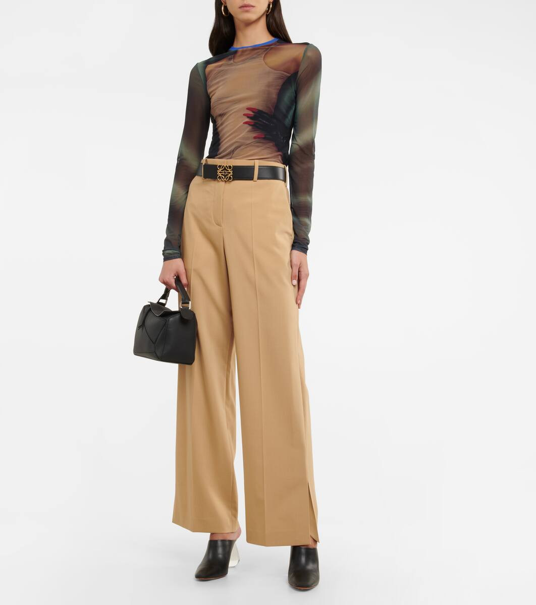 Printed mesh long-sleeved top | Mytheresa (US/CA)