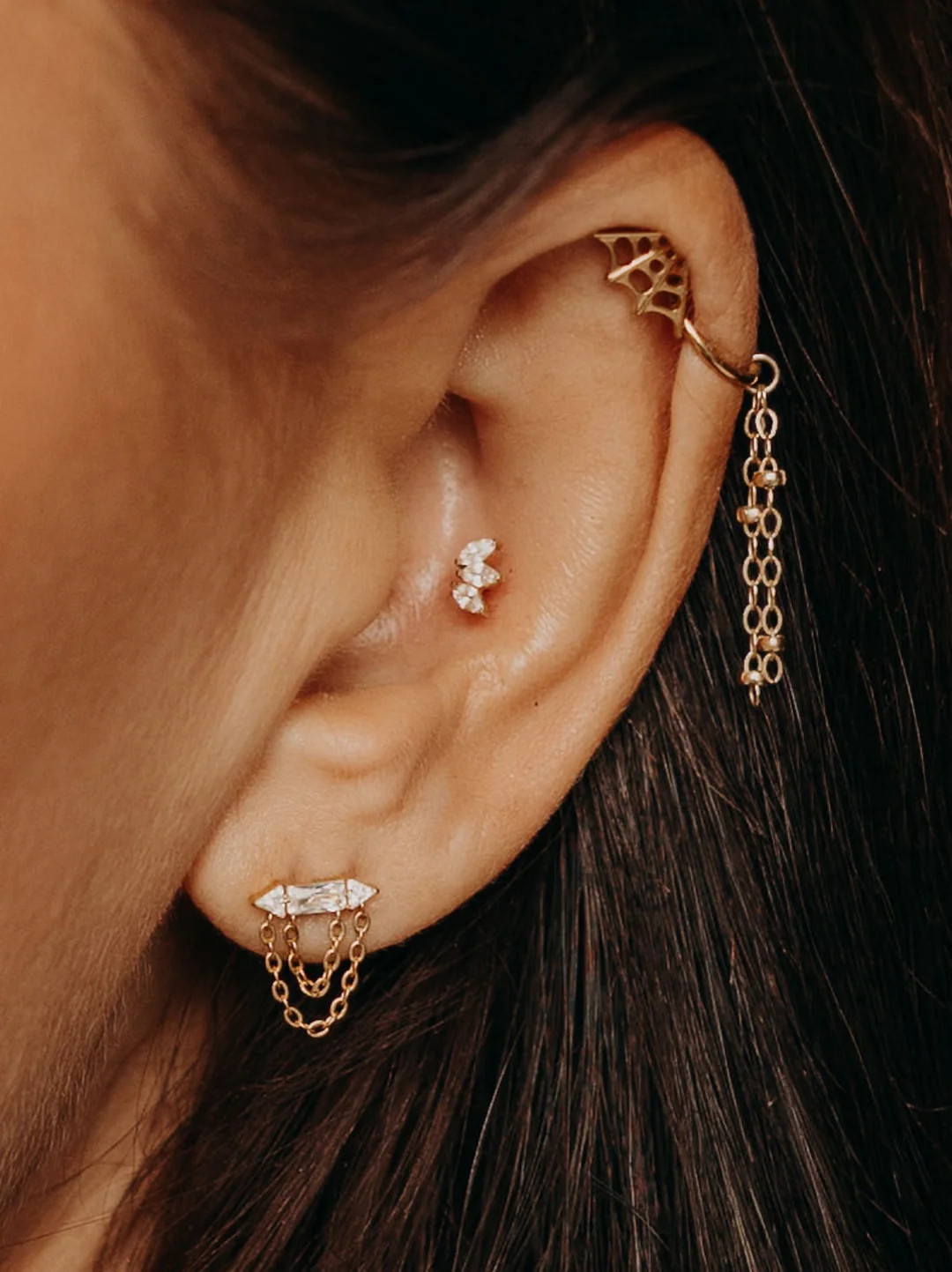 Coffin CZ Chain Flat Back | Pierced by Ash Design