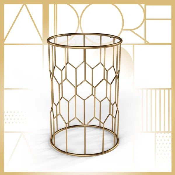 Adore Decor Harper Glass and Metal Modern Side Table | Wayfair North America