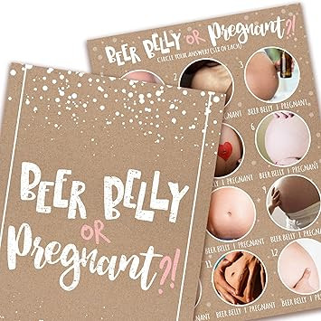 Beer Belly or Pregnant Belly(25 Pack) Game- Baby shower, Bridal Shower, Gender Reveal, Engagement... | Amazon (CA)