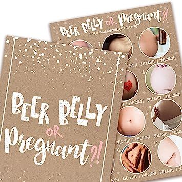 Beer Belly or Pregnant Belly(25 Pack) Game- Baby shower, Bridal Shower, Gender Reveal, Engagement... | Amazon (CA)