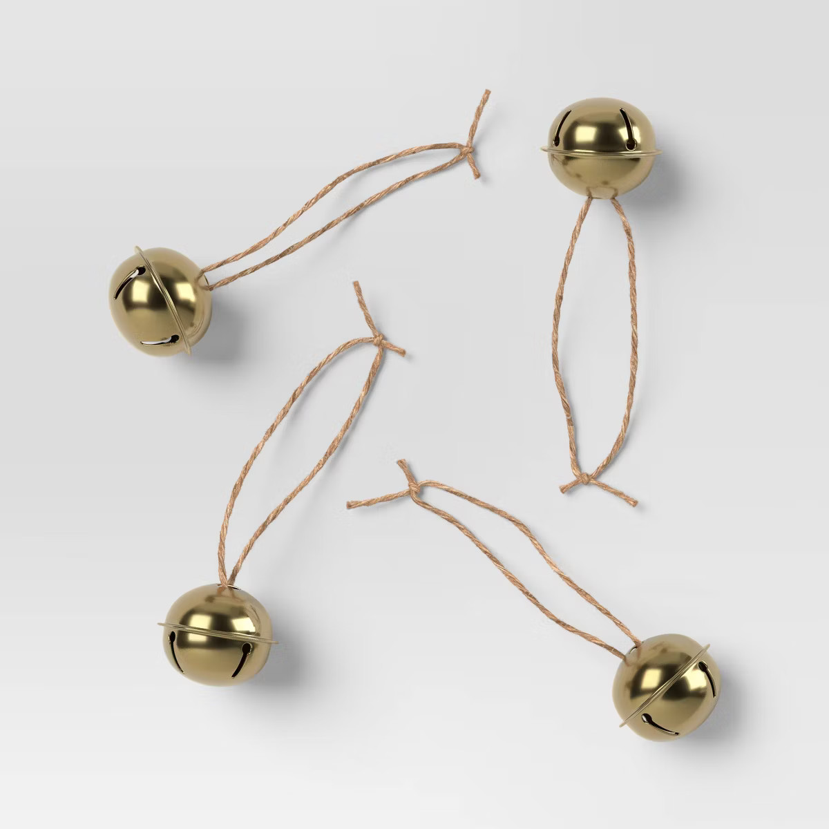 4ct Christmas Jingle Bell Christmas Ornament Set Matte Gold - Wondershop™ | Target