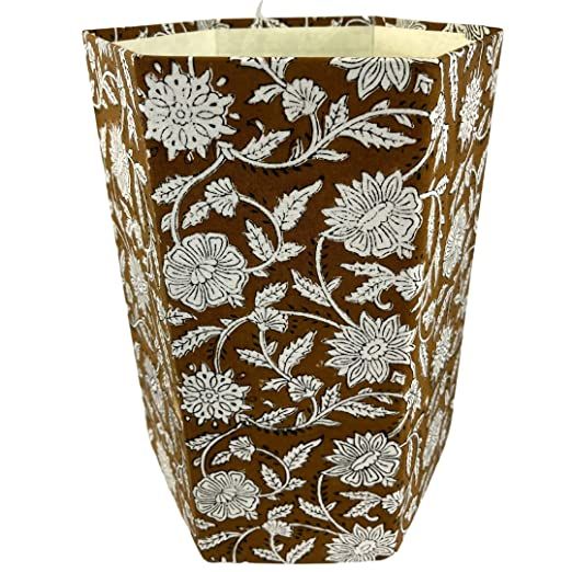 Waste Basket | Decorative Small Waste Basket | Cute Bedroom Trash Can | Office Trash Can (Tan & W... | Amazon (US)