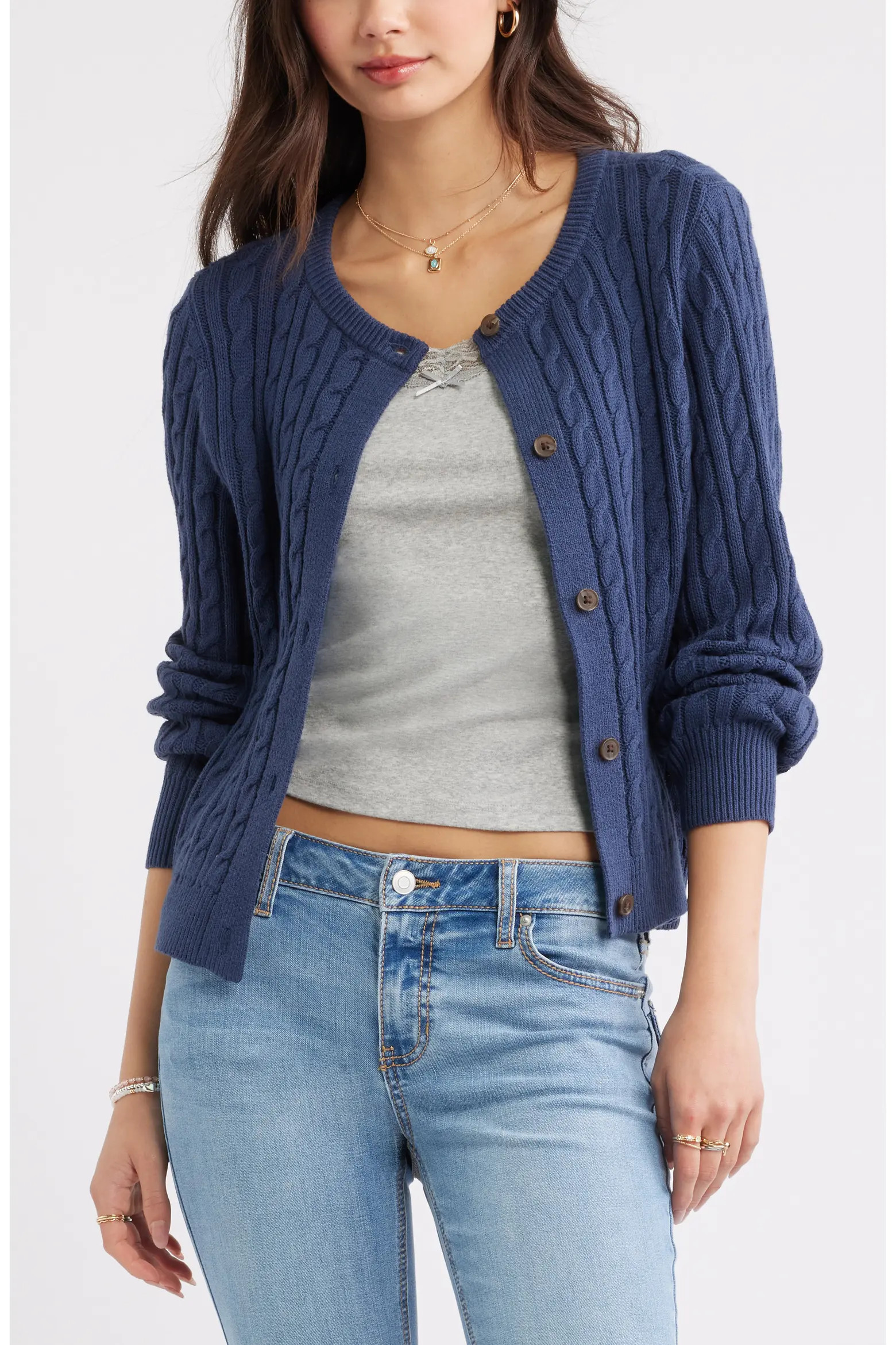 Button Front Cotton Blend Cardigan (Women) | Nordstrom | Nordstrom