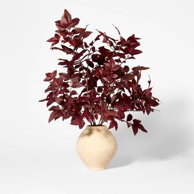 Potted Fall Leaf Arrangement in Vase Burgundy - Threshold™ designed with Studio McGee | Target