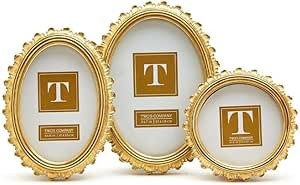 Two's Company Gold Falcate Photo Frame - 3 Sizes Vintage Gold Frame - Gold Ornate Frame Set of 3 | Amazon (US)