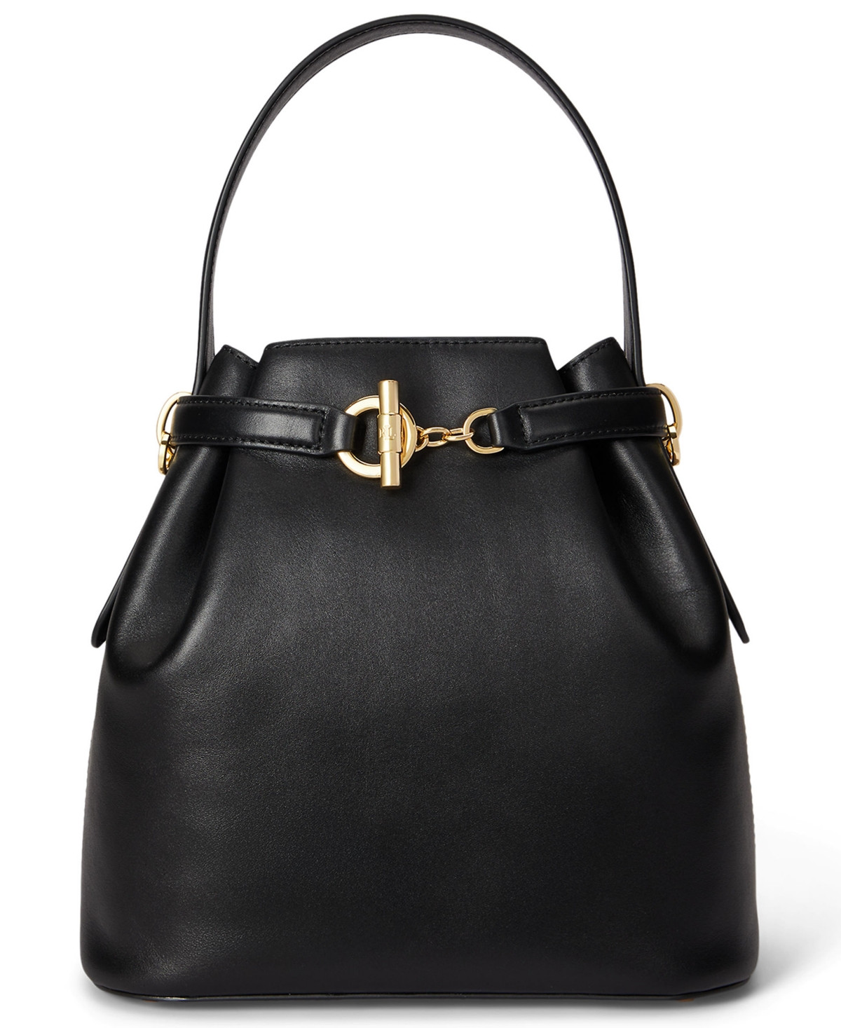 Lauren Ralph Lauren Leather Small Bucket Bag - Black | Macy's