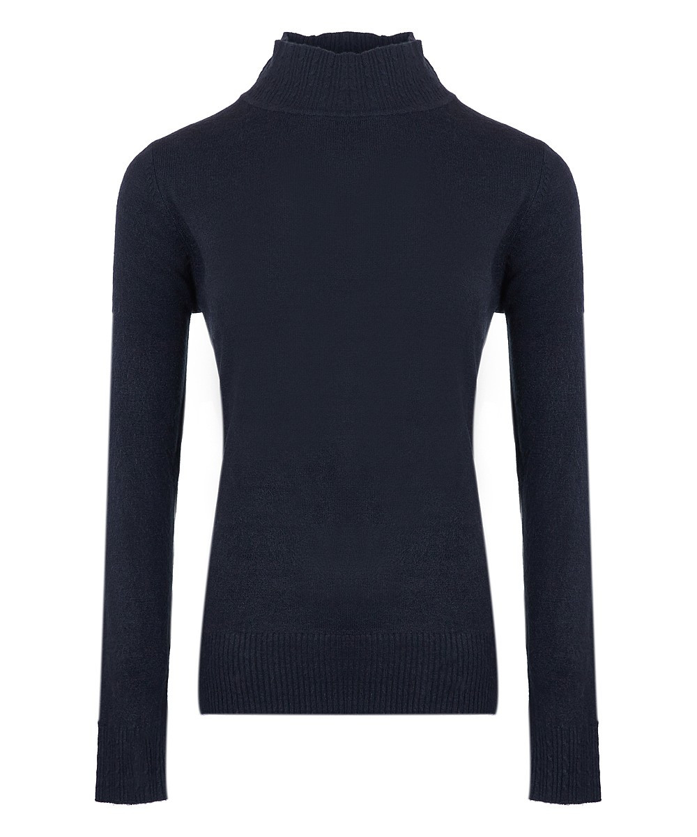 SEVINC Women's Turtlenecks Black - Black Turtleneck | Zulily