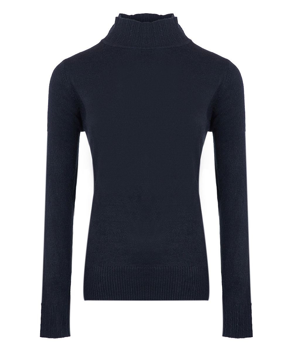 SEVINC Women's Turtlenecks Black - Black Turtleneck | Zulily