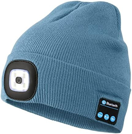 Wmcaps Bluetooth Beanie with a Light, USB Rechargeable LED Beanie with Cordless Headphones, Uniqu... | Amazon (US)
