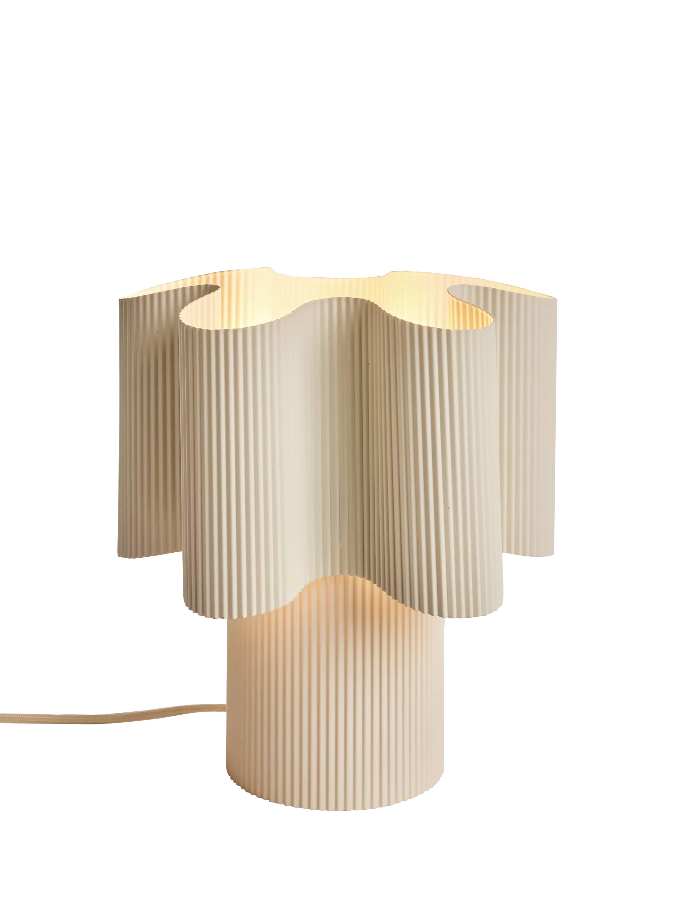 MADE Sydney Pleated Metal Table Lamp, Cream | John Lewis (UK)